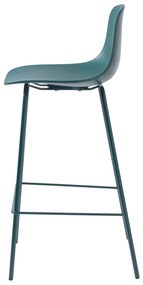 Sgabello da bar in plastica color petrolio 92,5 cm Whitby - Unique Furniture