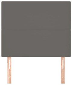 Testiera 2 pz grigio 80x5x78/88 cm in similpelle