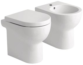 Coppia Di Sanitari a Terra Azzurra Ceramica "Mini Nuvola" Bianco Lucido