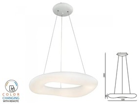 Lampada Led A Sospensione Moderno Circolare CCT Diametro 600mm 38W Dimmerabile Telecomando 3 In 1 SKU-3959