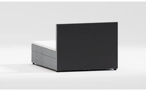 Letto matrimoniale imbottito grigio chiaro con vano contenitore con griglia 160x200 cm Rico - Ropez