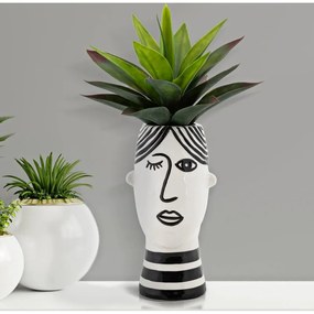 Vaso in porcellana bianco/nero Face - Mauro Ferretti