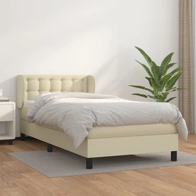 Giroletto A Molle Con Materasso Crema 100x200 Cm İn Similpelle /