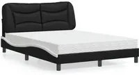 Letto con Materasso Nero e Bianco 120x200 cm in Similpelle 3208715