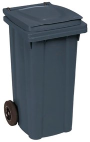 Bidone in polietilene alta densità STEFANPLAST carrellato 120 LT grigio 2 ruote