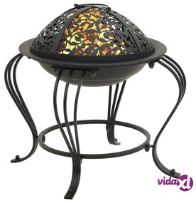 vidaXL Braciere con Attizzatoio 49 cm in Acciaio