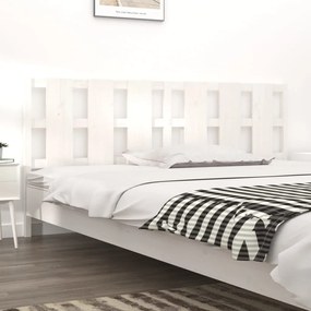 Testiera Per Letto Bianca 205,5x4x100 Cm Legno Massello Di Pino /