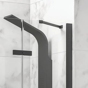 Box doccia 70x70 telaio nero porta battente | KT5000N - KAMALU