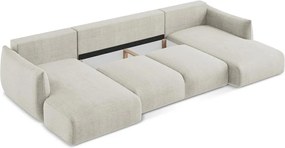 Divano angolare beige allungabile (a U) Leila – Makamii