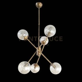 Lampadario a soffitto bonetti illumina tresor bl215-6-or bronzo