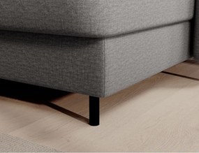 Divano angolare grigio chiaro allungabile/con contenitore (con penisola a sinistra/a U) e rivestimento in velluto Berrto – ELTAP