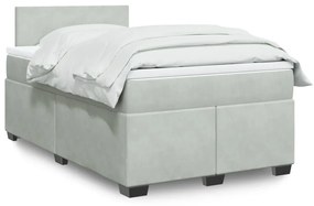 Giroletto A Molle Con Materasso Grigio Chiaro 120x190cm Velluto /