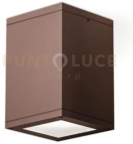 Ges1012- plafoniera quadrata in alluminio colore ruggine 1 luce att...