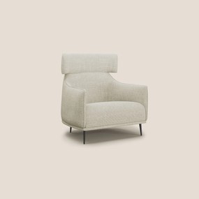 Zelda Poltroncina dal design moderno in morbido tessuto impermeabile T06 panna