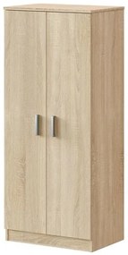 Mobile scarpiera H 180 cm in legno rovere canadese con ante e ripiani regolabili
