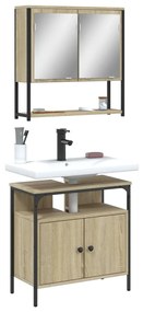 Set Mobili Da Bagno 2 Pz Rovere Sonoma İn Legno Multistrato /