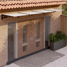 Tettoia Per Porta Nero E Trasparente 396x90 Cm Policarbonato /