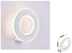 Applique Lampada LED da Muro Circolare 9W 3000K Carcassa Bianca IP20 Effetto Sole SKU-8225