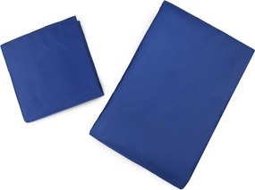 Biancheria da letto singola in cotone sateen blu scuro 140x200 cm - Mijolnir
