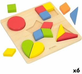 Puzzle di Legno per Bambini Woomax Forme + 12 Mesi 16 Pezzi (6 Unità)