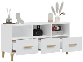 Mobile Porta TV Bianco 102x36x50 cm in Legno Multistrato