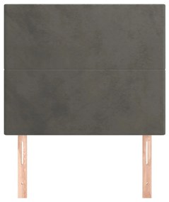 Testiere 2 pz grigio scuro 100x5x78/88 cm in velluto