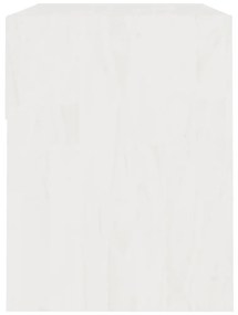 Comodino bianco 40x31x40 cm in legno massello di pino