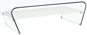 Tavolino in Vetro temperato bianco Ripiano bianco laccato - KELLY