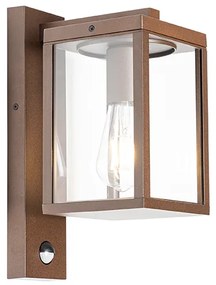 Lampa da parete per esterni marrone ruggine con sensore di movimento IP44 - Charlois