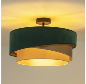 Duolla - Lampadario a plafone KOBO 1xE27/15W/230V diametro 45 cm verde/oro/color crema