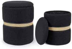 Set di 2 pouf contenitore KARINA nero