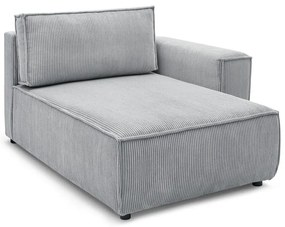 Modulo divano in velluto a coste grigio chiaro, angolo destro Nihad modular - Bobochic Paris