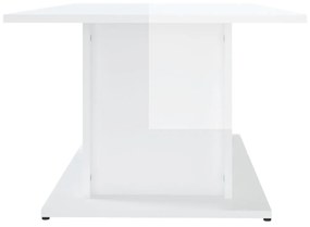 Tavolino da Salotto Bianco Lucido 102x55,5x40 cm in Truciolato