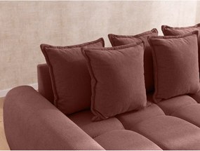 Divano angolare color terracotta (con penisola a sinistra/con chaise lounge) Albane – Ropez