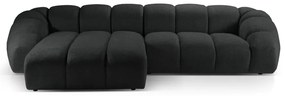 Divano angolare nero (con penisola a sinistra) Diana – Micadoni