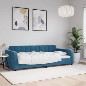 Letto Da Giorno Blu 90x200 Cm İn Velluto /
