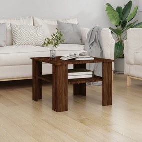 Tavolino Salotto Rovere Marrone 60x60x42 Cm Legno Multistrato /