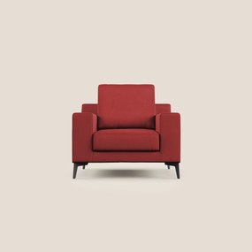 Prestige poltroncina moderna in microfibra smacchiabile T11 rosso