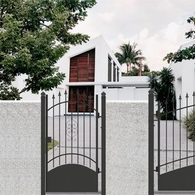 Cancello manuale battente Marmolada in ferro, apertura a destra, L 104.5, H 180-195 cm, di colore nero