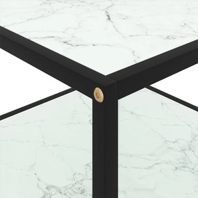 Tavolino da salotto bianco 60x60x35 cm in vetro temperato