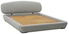 Letto matrimoniale imbottito grigio chiaro con doghe in legno 140x200 cm Odette - Scandic