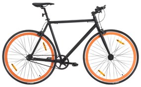 Bicicletta A Scatto Fisso Nera E Arancione 700c 55 Cm /
