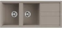 Lavello Elleci Incasso 2 vasche 116x51 Best 500 Granitek Grigio Tortora LGB50043