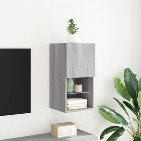 Mobile TV con Luci LED Grigio Sonoma 30,5x30x60 cm