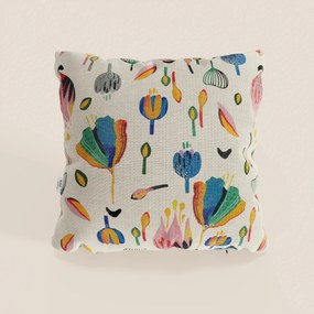 Joy collezione cuscini a fantasie multicolor in tessuto fresco cotone impermeabile panna