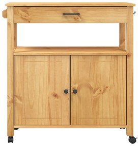 Carrello da cucina monza 84x40x90 cm in legno massello di pino