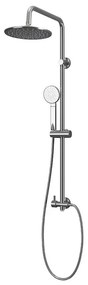 Kamalu - Colonna doccia design tondo con soffione, doccetta e flessibile |  L6700