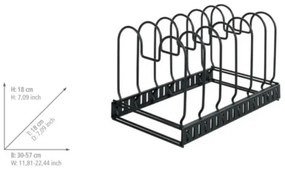 WENKO 53149100 - Porta coperchi e padelle 18x18 cm nero