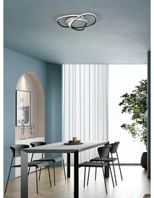Plafoniera LED Rachel Ø 60 cm nero IP20 cct da bianco caldo a bianco freddo con regolazione di temperatura, 3300 lumen NOVECENTO