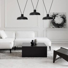 Eko-Light Lampada a sospensione Linea, nera, 3 luci